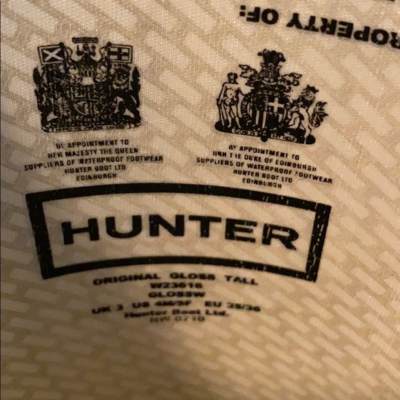 Black clear gloss tall hunter boots - Picture 3 of 3